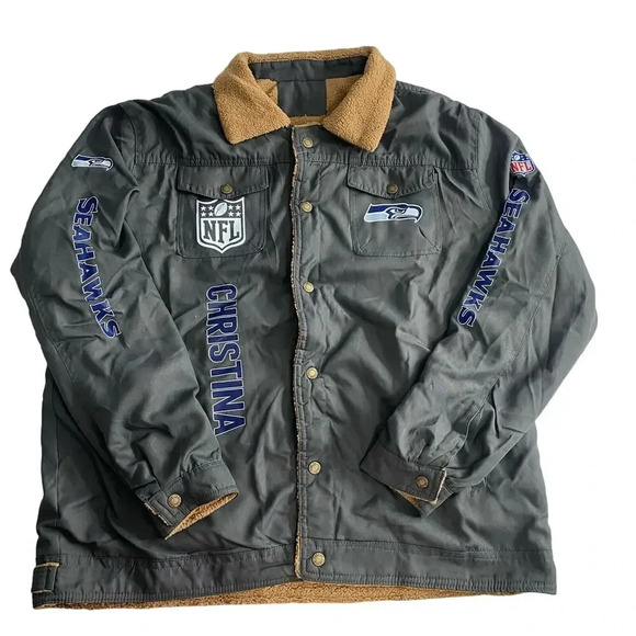 NFL Seattle Seahawks Jacket in Grey Unisex - Picture 1 of 6